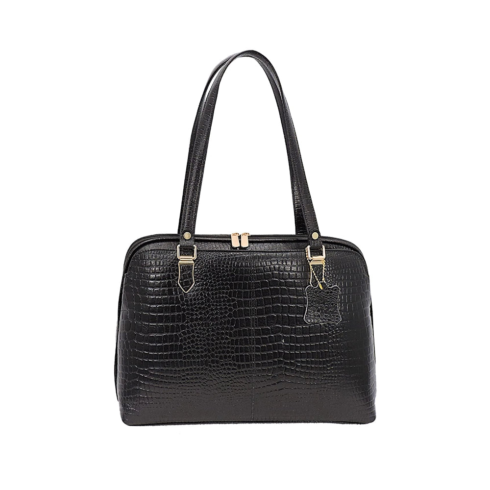 Textured Stylish Women Laptop Shoulder Bag-1